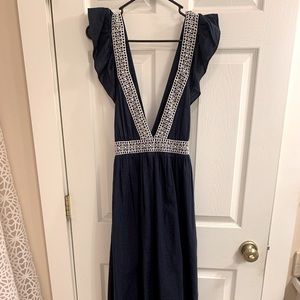 Navy/White J.Crew Eyelet Detail Dress